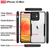 Mobielectro Camera Bump Protection | Slim Stylish 360 Protection Design |Crystal Clear | Shockproof Eagle Back Cover for iPhone 12 Mini - Black