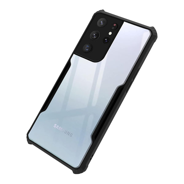 Mobielectro Camera Bump Protection | Slim Stylish 360 Protection Design |Crystal Clear | Shockproof Eagle Back Cover for Samsung S21 ULTRA- Black