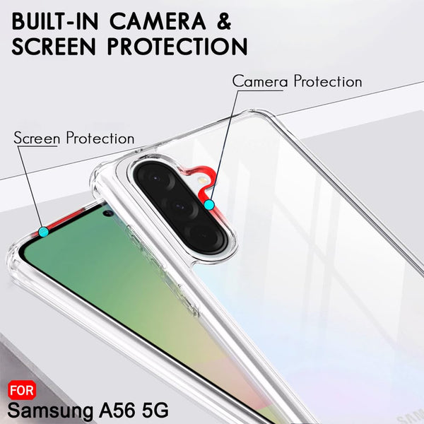 Mobielectro Soft Silicon Transparent |Scratch Resistant Clear Case for Samsung A56 5G