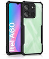 Mobielectro Camera Bump Protection | Slim Stylish 360 Protection Design |Crystal Clear | Shockproof Eagle Back Cover for Itel A60 - Black