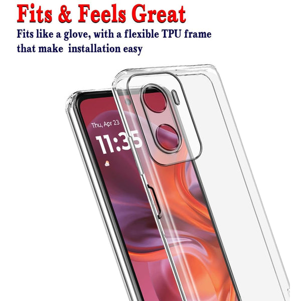 Mobielectro Clear Transparent Shockproof Scratch Resistant Protective Phone Case for Moto G06 Power