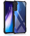 Mobielectro Camera Bump Protection | Slim Stylish 360 Protection Design |Crystal Clear | Shockproof Eagle Back Cover for RedMi Note 8 - Black