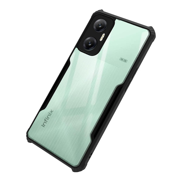 Mobielectro Camera Bump Protection | Slim Stylish 360 Protection Design |Crystal Clear | Shockproof Eagle Back Cover for Infinix Hot 20 5G - Black