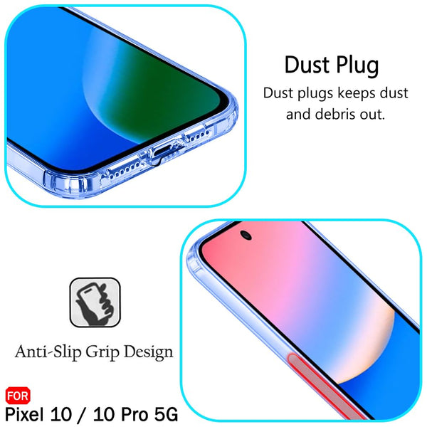 Mobielectro Clear Transparent Shockproof Scratch Resistant Protective Phone Case for Pixel 10