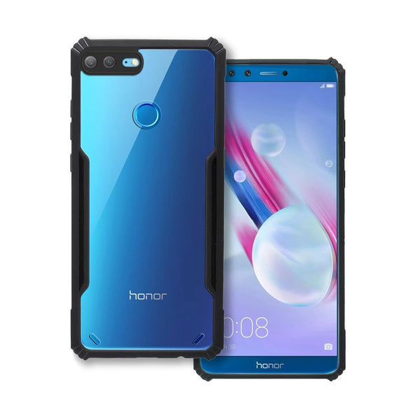 Mobielectro Camera Bump Protection | Slim Stylish 360 Protection Design |Crystal Clear | Shockproof Eagle Back Cover for Honor 9 Lite- Black