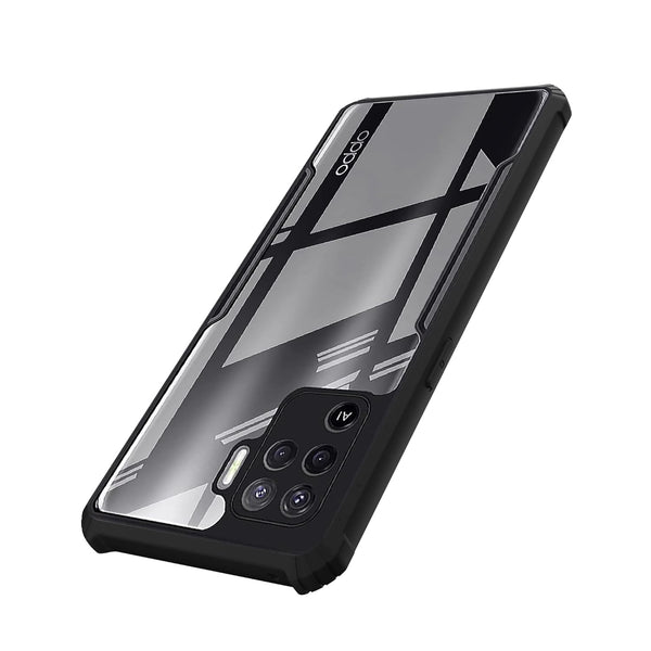 Mobielectro Camera Bump Protection | Slim Stylish 360 Protection Design |Crystal Clear | Shockproof Eagle Back Cover for Oppo F19 Pro- Black