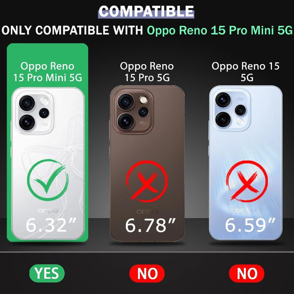 Mobielectro Clear Transparent Shockproof Scratch Resistant Protective Phone Case for Oppo Reno 15 Pro Mini