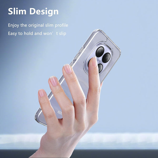 Mobielectro Clear Transparent Shockproof Scratch Resistant Protective Phone Case for Redmi Note 15 Pro Plus