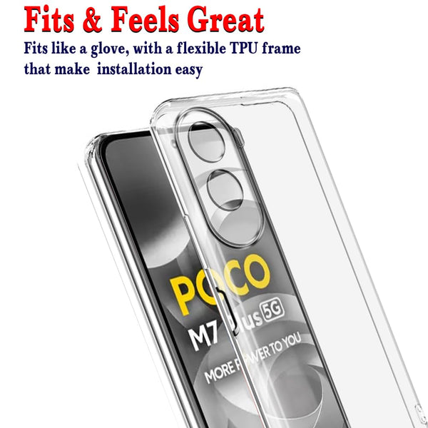 Mobielectro Clear Transparent Shockproof Scratch Resistant Protective Phone Case for POCO M7 Plus