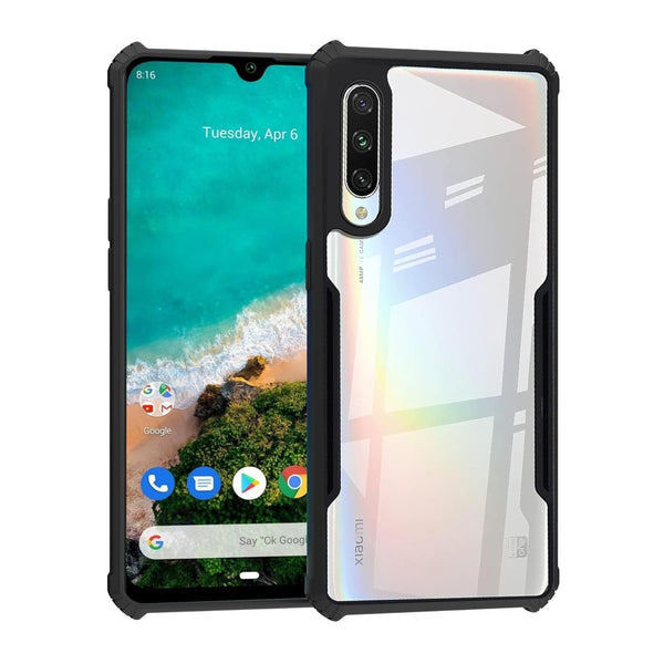 Mobielectro Camera Bump Protection | Slim Stylish 360 Protection Design |Crystal Clear | Shockproof Eagle Back Cover for Mi A3 OLD- Black
