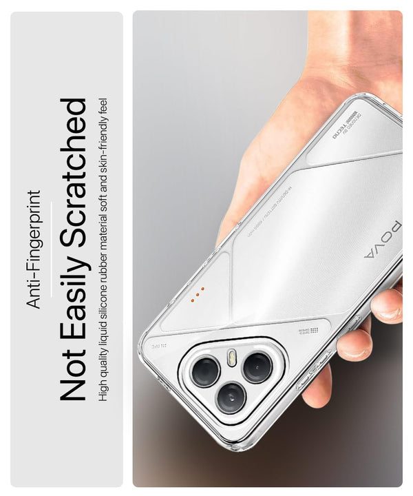 Mobielectro Clear Transparent Shockproof Scratch Resistant Protective Phone Case for Tecno POVA 7 Pro