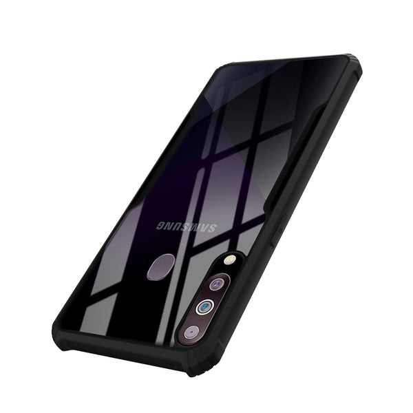 Mobielectro Camera Bump Protection | Slim Stylish 360 Protection Design |Crystal Clear | Shockproof Eagle Back Cover for Samsung M30 - Black