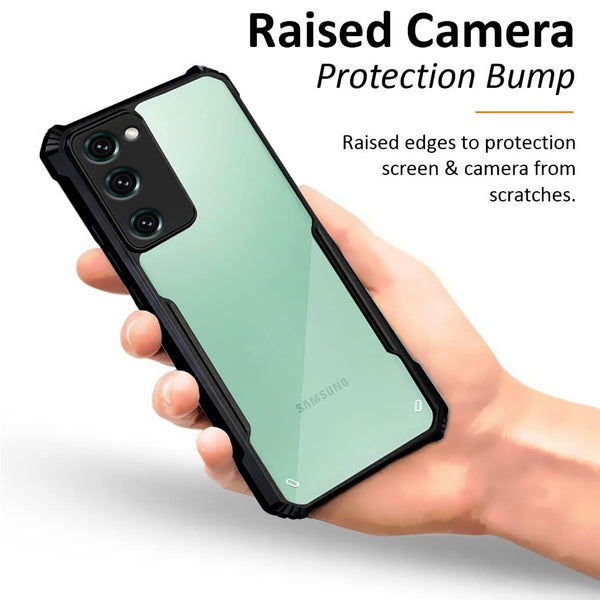 Mobielectro Camera Bump Protection | Slim Stylish 360 Protection Design |Crystal Clear | Shockproof Eagle Back Cover for Samsung S20FE5G - Black