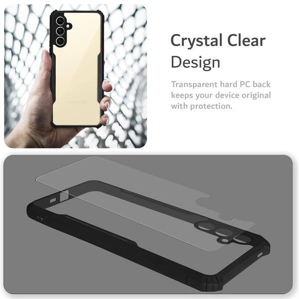 Mobielectro Camera Bump Protection | Slim Stylish 360 Protection Design |Crystal Clear | Shockproof Eagle Back Cover for Samsung S24 FE- Black