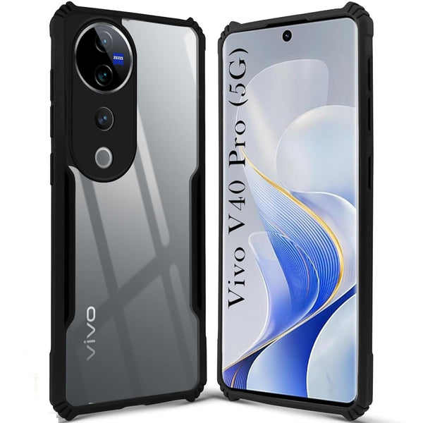 Mobielectro Camera Bump Protection | Slim Stylish 360 Protection Design |Crystal Clear | Shockproof Eagle Back Cover for Vivo V40 |V40 Pro|T3 Lite 5G - Black