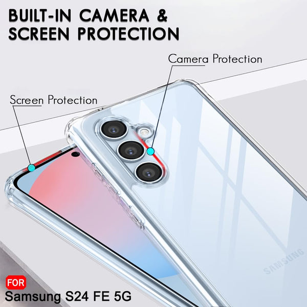 Mobielectro Soft Silicon Transparent |Scratch Resistant Clear Case for Samsung S24 FE 5G