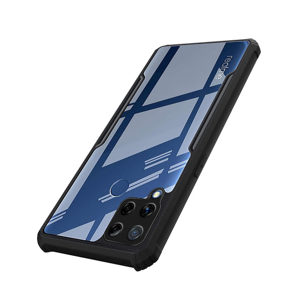 Mobielectro Camera Bump Protection | Slim Stylish 360 Protection Design |Crystal Clear | Shockproof Eagle Back Cover for Realme C15 - Black
