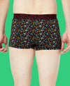 T.T. Mens Desire 100% Combed Cotton Printed Mini Top Elastic Trunk Pack Of 3 Black-Orange-Red