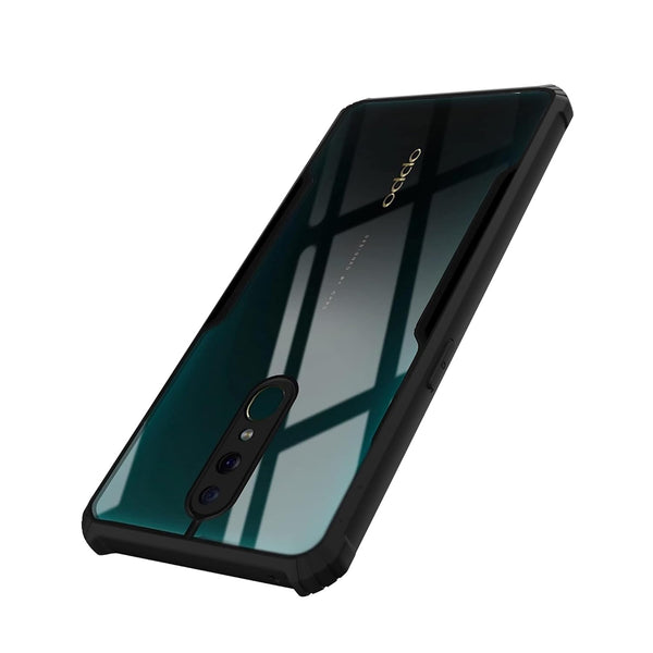 Mobielectro Camera Bump Protection | Slim Stylish 360 Protection Design |Crystal Clear | Shockproof Eagle Back Cover for Oppo F11 - Black