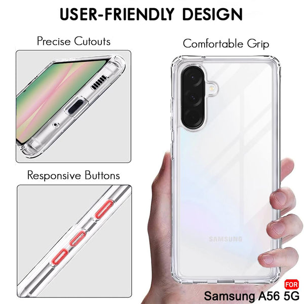 Mobielectro Soft Silicon Transparent |Scratch Resistant Clear Case for Samsung A56 5G