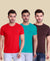 T.T. Cool Men Pack Of 3 T-Shirts Red-Cyan-Brown