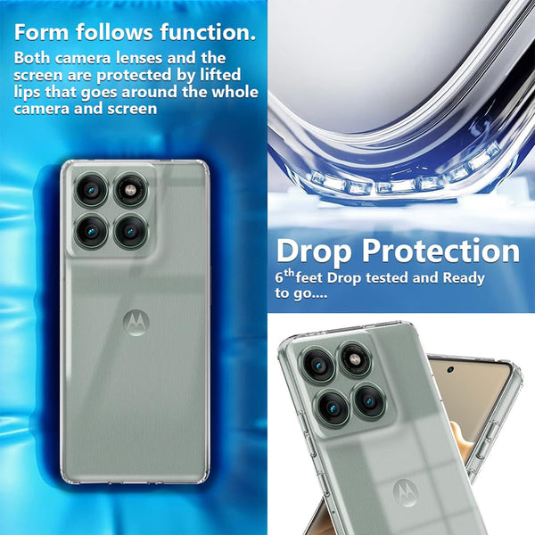 Mobielectro Soft Silicon Transparent |Scratch Resistant Clear Case for Moto Edge 60 Pro 5G