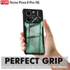 Mobielectro Camera Bump Protection | Slim Stylish 360 Protection Design |Crystal Clear | Shockproof Eagle Back Cover for Tecno Pova 6 Pro 5G - Black