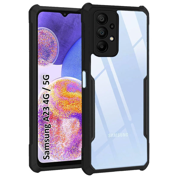 Mobielectro Camera Bump Protection | Slim Stylish 360 Protection Design |Crystal Clear | Shockproof Eagle Back Cover for Samsung A13 4G- Black