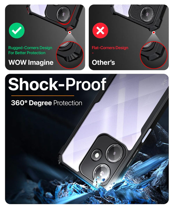 Mobielectro Camera Bump Protection | Slim Stylish 360 Protection Design |Crystal Clear | Shockproof Eagle Back Cover for Infinix Hot 30 PLAY- Black
