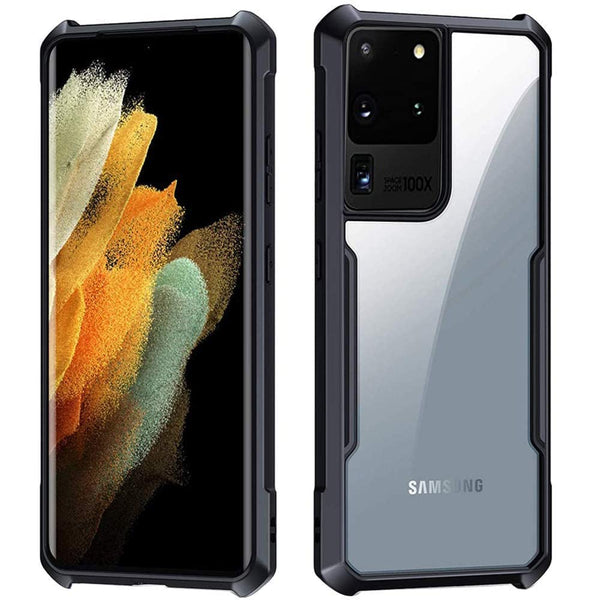 Mobielectro Camera Bump Protection | Slim Stylish 360 Protection Design |Crystal Clear | Shockproof Eagle Back Cover for Samsung S20 ULTRA- Black