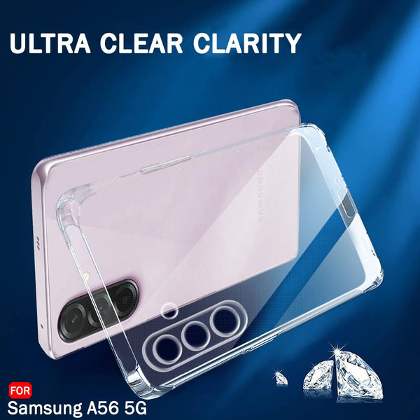 Mobielectro Clear Transparent Shockproof Scratch Resistant Protective Phone Case for Samsung A56 5G