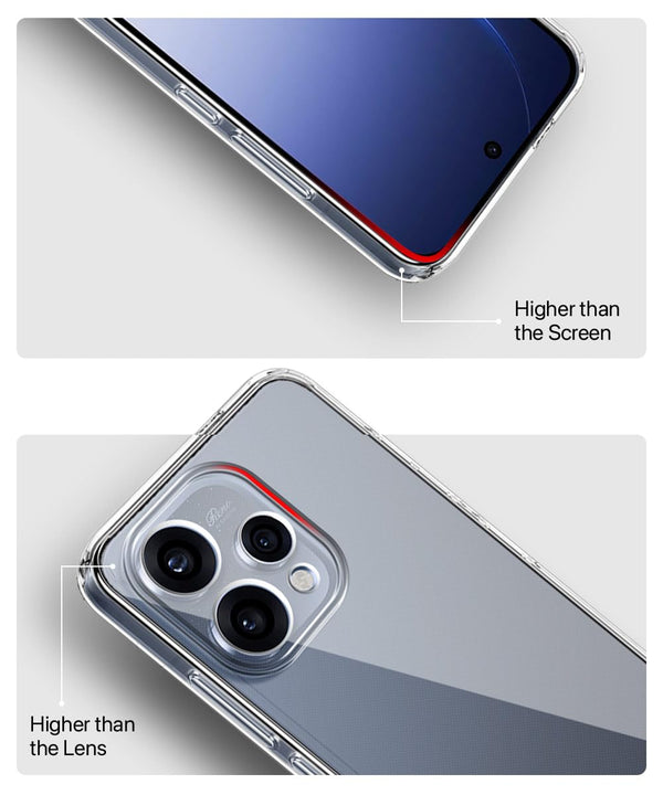 Mobielectro Clear Transparent Shockproof Scratch Resistant Protective Phone Case for Oppo Reno 15 5G