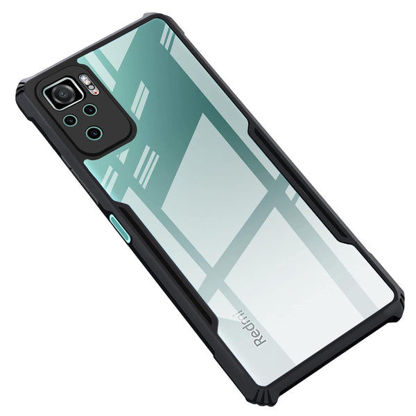 Mobielectro Camera Bump Protection | Slim Stylish 360 Protection Design |Crystal Clear | Shockproof Eagle Back Cover for RedMi Note 10S|RedMi Note 10 - Black