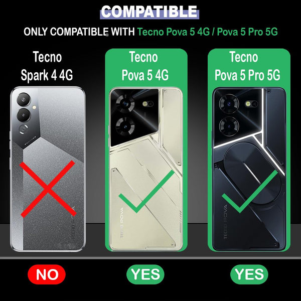 Mobielectro Clear Transparent Shockproof Scratch Resistant Protective Phone Case for Teco POVA 5 Pro 5G