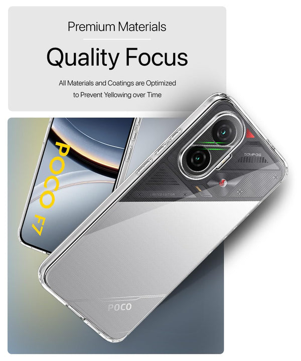 Mobielectro Soft Silicon Transparent |Scratch Resistant Clear Case for POCO F7 5G