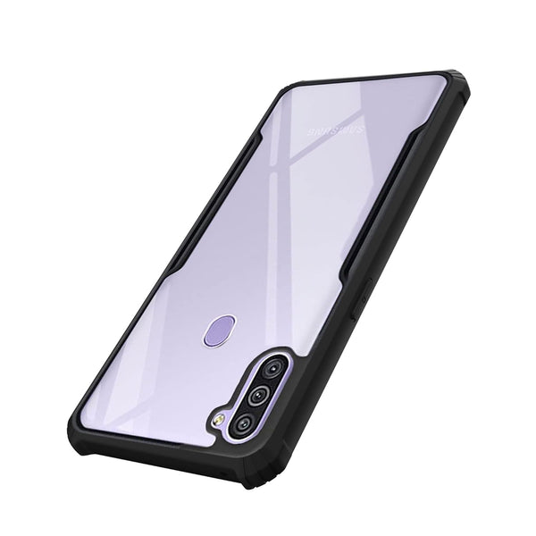 Mobielectro Camera Bump Protection | Slim Stylish 360 Protection Design |Crystal Clear | Shockproof Eagle Back Cover for Samsung M11 - Black