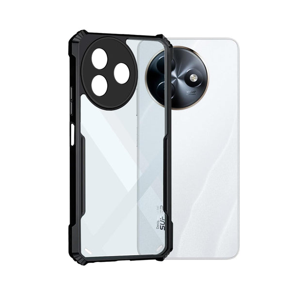 Mobielectro Camera Bump Protection | Slim Stylish 360 Protection Design |Crystal Clear | Shockproof Eagle Back Cover for Itel S24 - Black