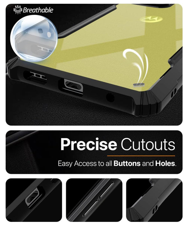 Mobielectro Camera Bump Protection | Slim Stylish 360 Protection Design |Crystal Clear | Shockproof Eagle Back Cover for Moto G85 5G - Black