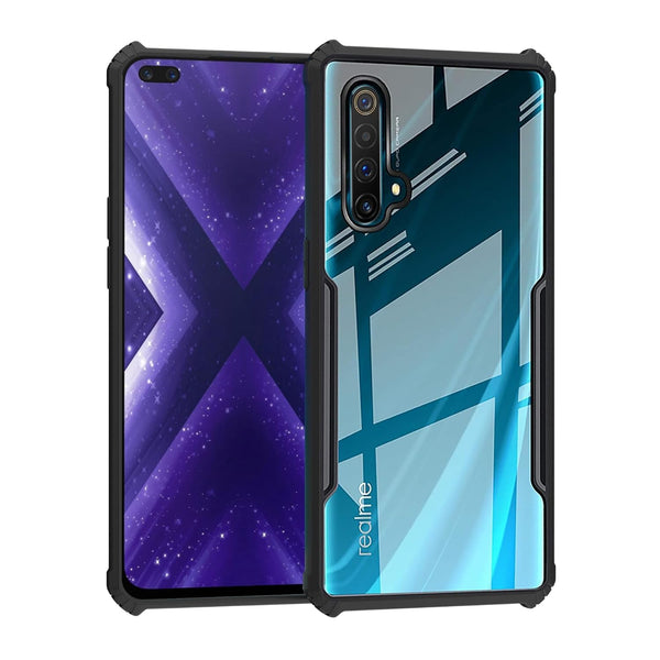 Mobielectro Camera Bump Protection | Slim Stylish 360 Protection Design |Crystal Clear | Shockproof Eagle Back Cover for Realme X50 - Black