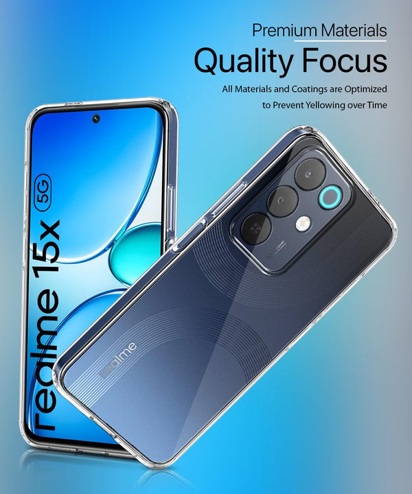 Mobielectro Clear Transparent Shockproof Scratch Resistant Protective Phone Case for Realme 15X 5G