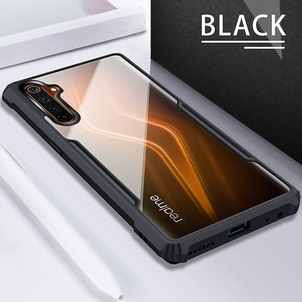 Mobielectro Camera Bump Protection | Slim Stylish 360 Protection Design |Crystal Clear | Shockproof Eagle Back Cover for Realme 6 Pro- Black