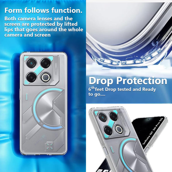 Mobielectro Clear Transparent Shockproof Scratch Resistant Protective Phone Case for Infinix GT 20 Pro 5G
