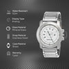 Quartz Analog Silver Dial Silver Stainless Steel Strap Watch for Men