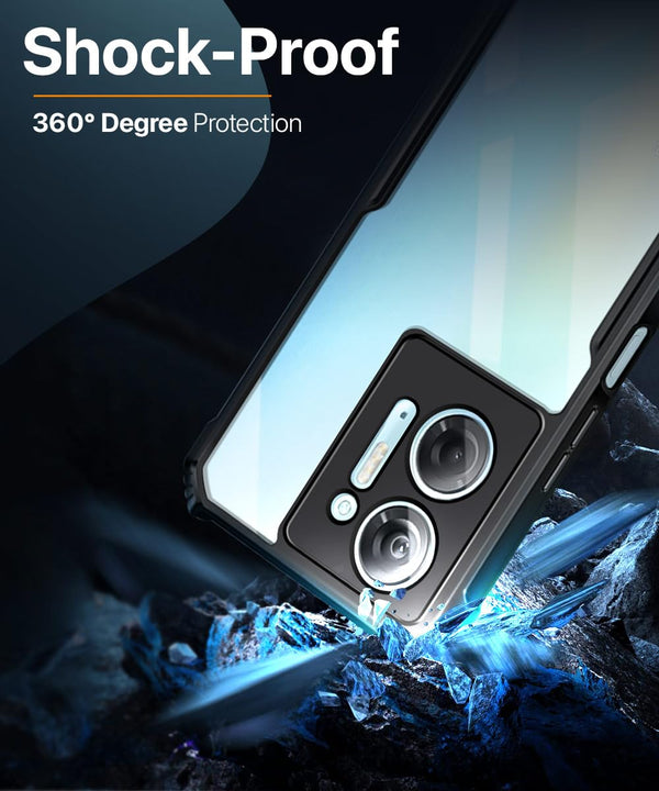 Mobielectro Camera Bump Protection | Slim Stylish 360 Protection Design |Crystal Clear | Shockproof Eagle Back Cover for Infinix Hot 30 5G - Black