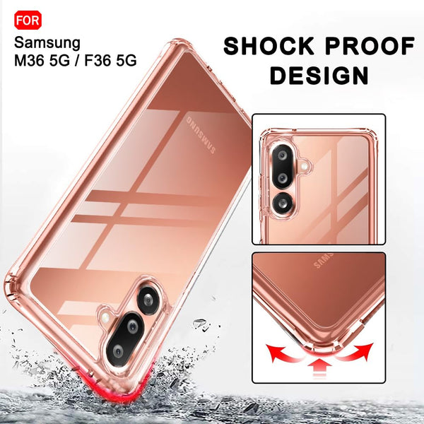 Mobielectro Clear Transparent Shockproof Scratch Resistant Protective Phone Case for Samsung F36