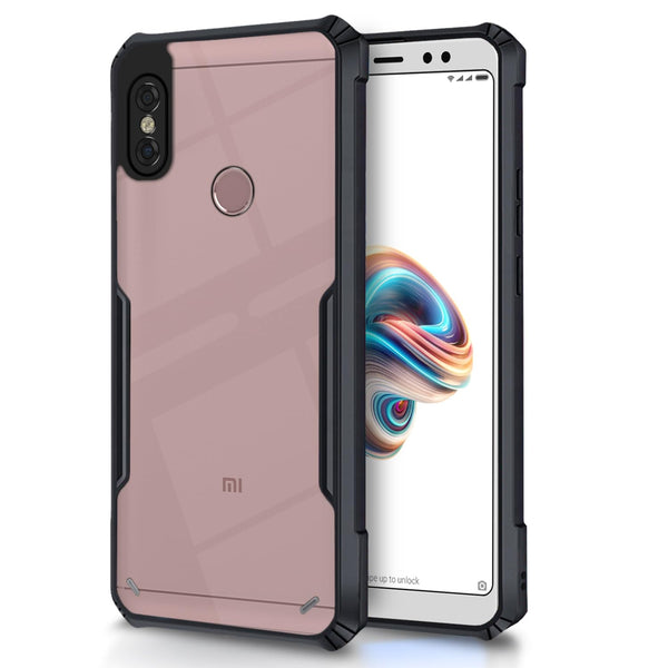 Mobielectro Camera Bump Protection | Slim Stylish 360 Protection Design |Crystal Clear | Shockproof Eagle Back Cover for RedMi Y2 - Black