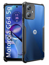 Mobielectro Camera Bump Protection | Slim Stylish 360 Protection Design |Crystal Clear | Shockproof Eagle Back Cover for Moto G64 - Black