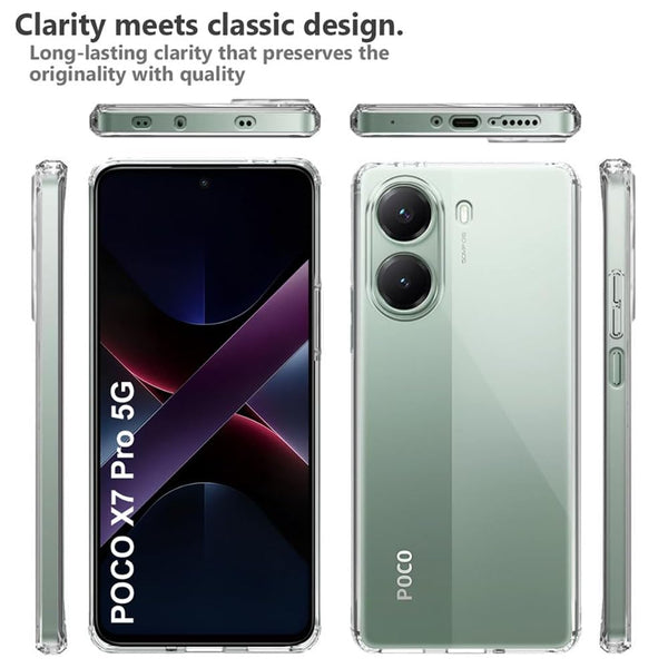 Mobielectro Clear Transparent Shockproof Scratch Resistant Protective Phone Case for POCO X7 Pro 5G