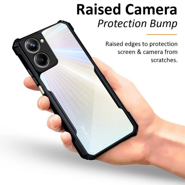 Mobielectro Camera Bump Protection | Slim Stylish 360 Protection Design |Crystal Clear | Shockproof Eagle Back Cover for Realme 10 Pro 5G - Black