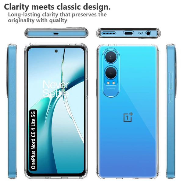 Mobielectro Soft Silicon Transparent |Scratch Resistant Clear Case for OnePlus Nord CE 4 Lite 5G